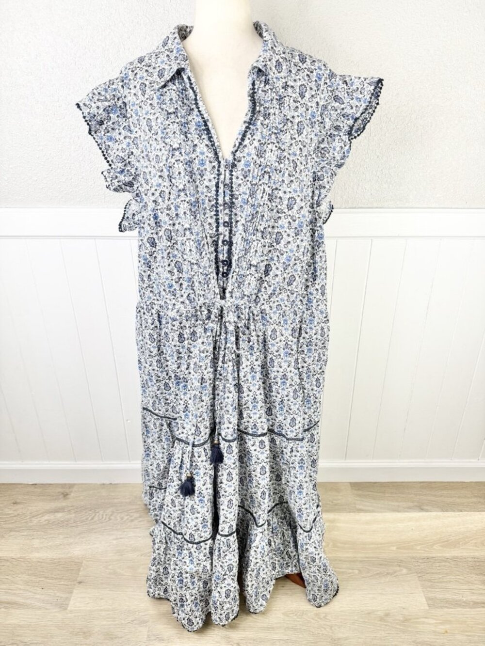 Wayward Fancies eShakti Tiered Ruffle Dress 4x Floral Peasant Cottagecore Cotton
